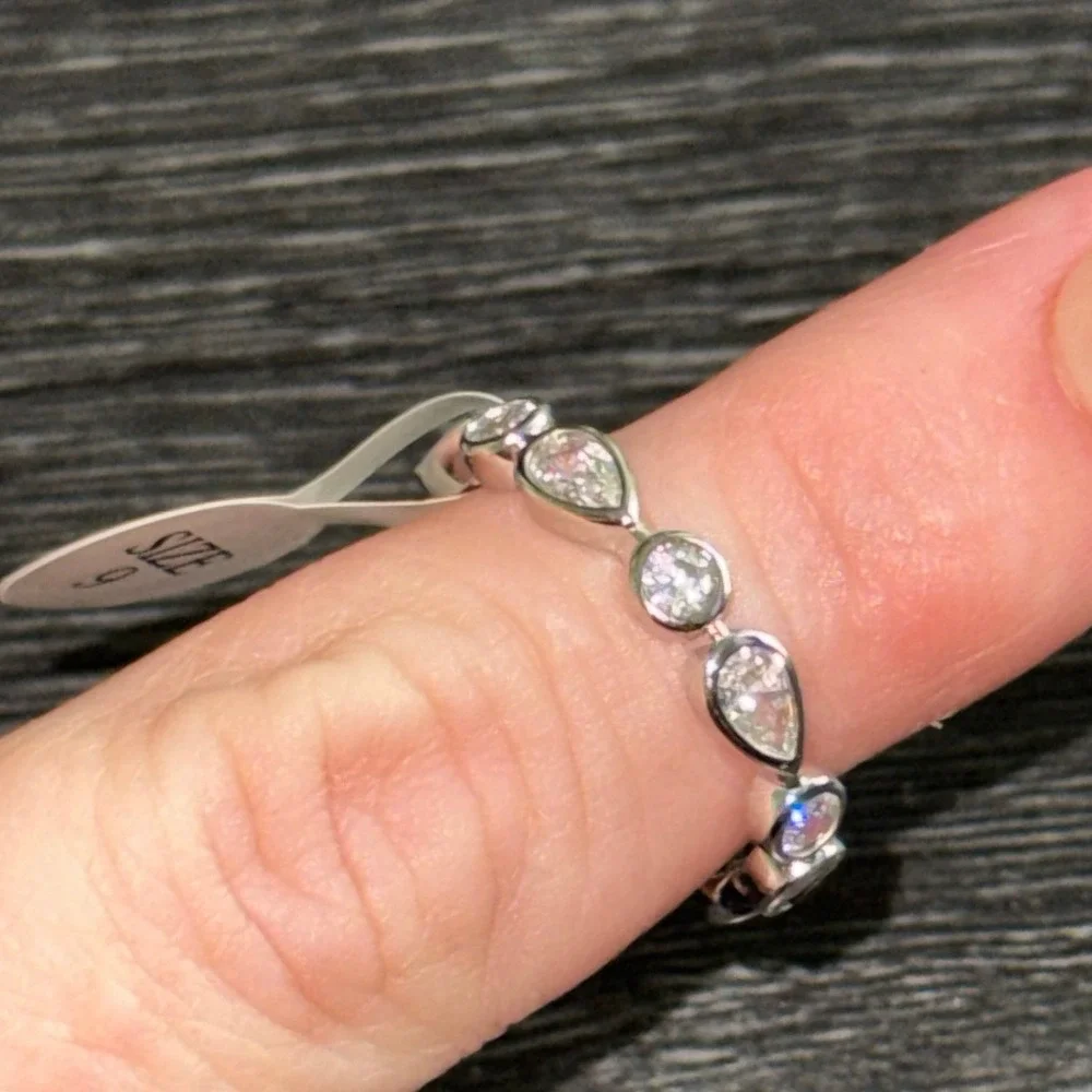 Melinda Maria Isla Ring Silver Size 9 NEW
